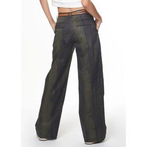 The Kit Wide Leg Tracee Pant Olive Grain Size 10